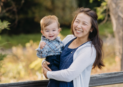 a mom holder her little boy in their denver family photography session