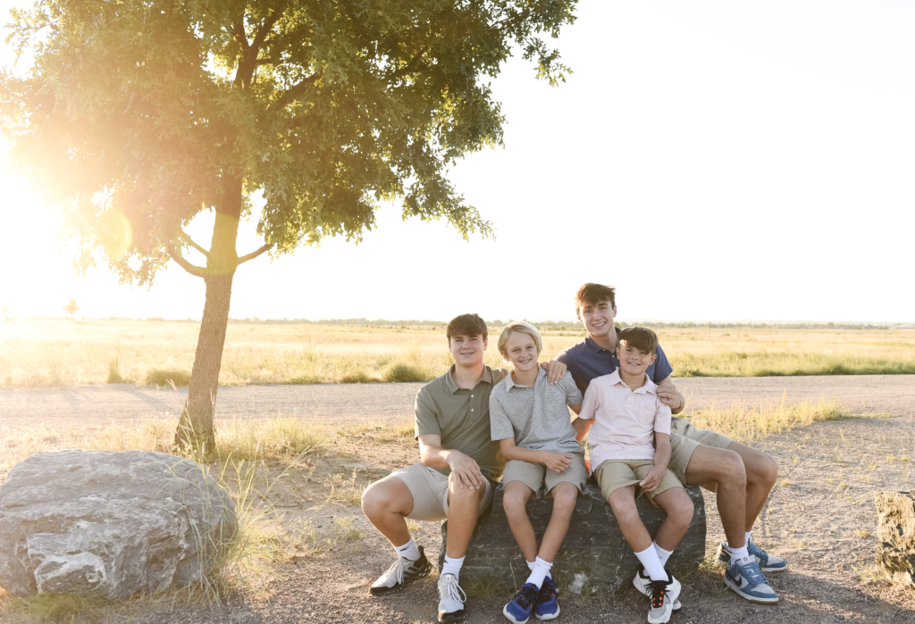 the four teen boys are photographed at the rocky mountain arsenal 