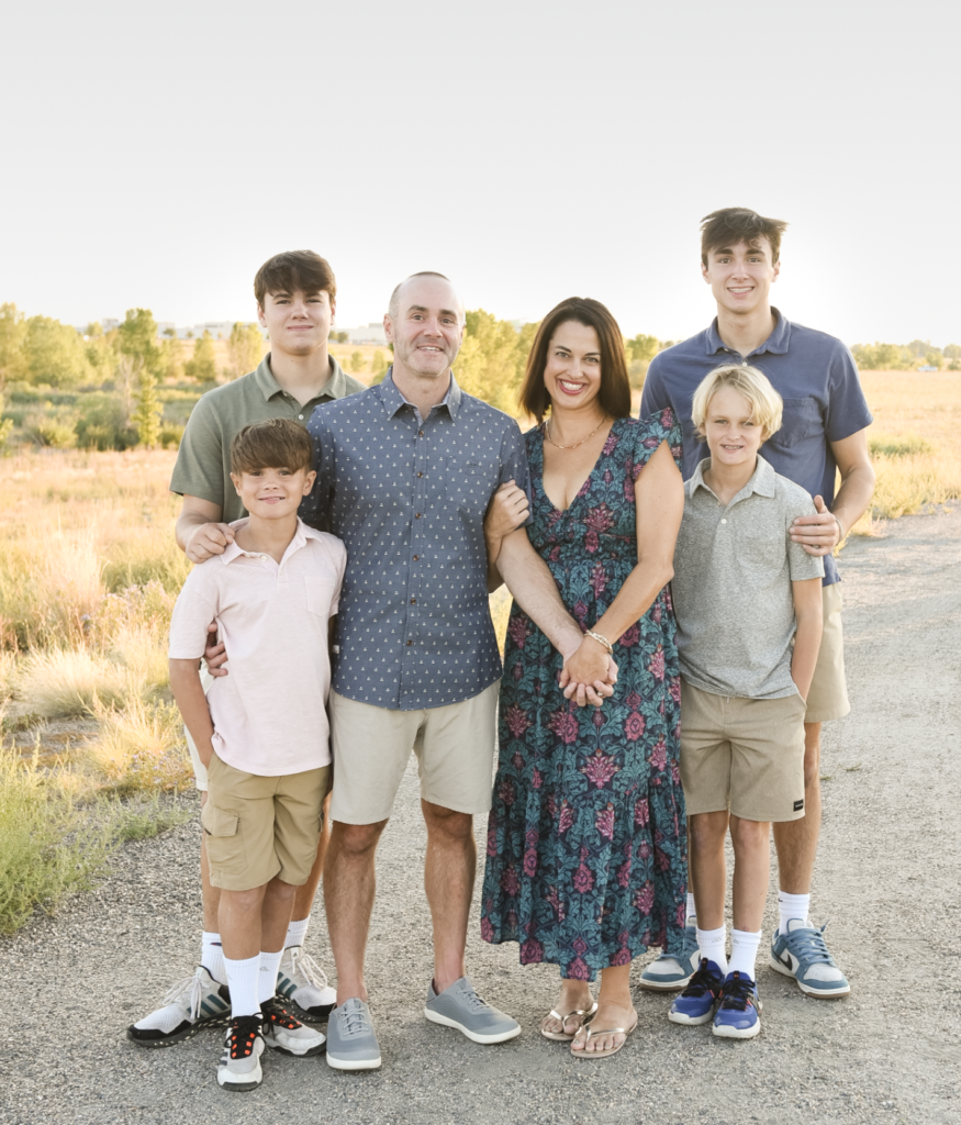 a beautiful family of 6 is photographed at Denver's rocky mountain Arsenal 